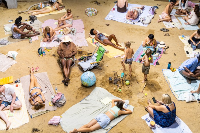 Installation view of Sun & Sea, presented by the Hammer, MOCA, and CAP UCLA, October 14–16, 2021 at The Geffen Contemporary at MOCA. Photo by Elon Shoenholz.